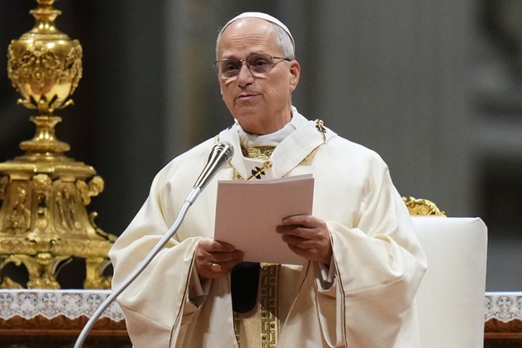 Pope Leo XIV celebrates Mass on the Day of the Epiphany of the Lord inside St. Peter's Basilica at the Vatican, Tuesday, Jan. 6, 2026. (AP Photo/Alessandra Tarantino)
Vatican Pope Epiphany