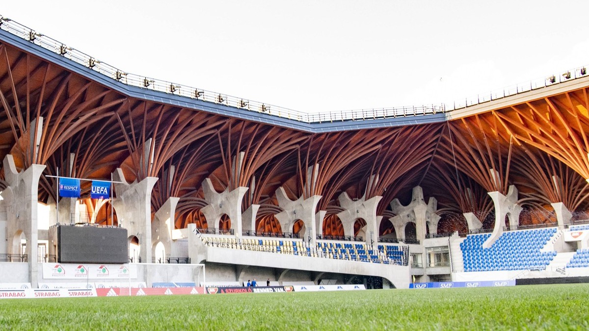 180813 The pitch at Pancho Arena ahead of the UEFA Champions League qualifying match between Vidi and Malm