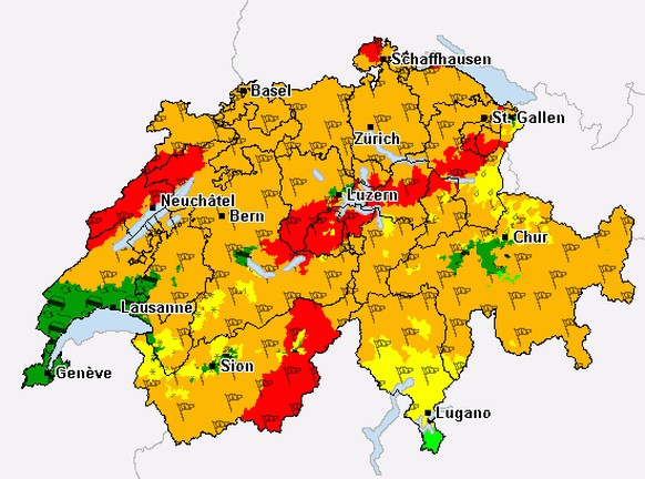 Im Juragebirge und in den Voralpen werden Orkanböen von bis zu 160 km/h erwartet.