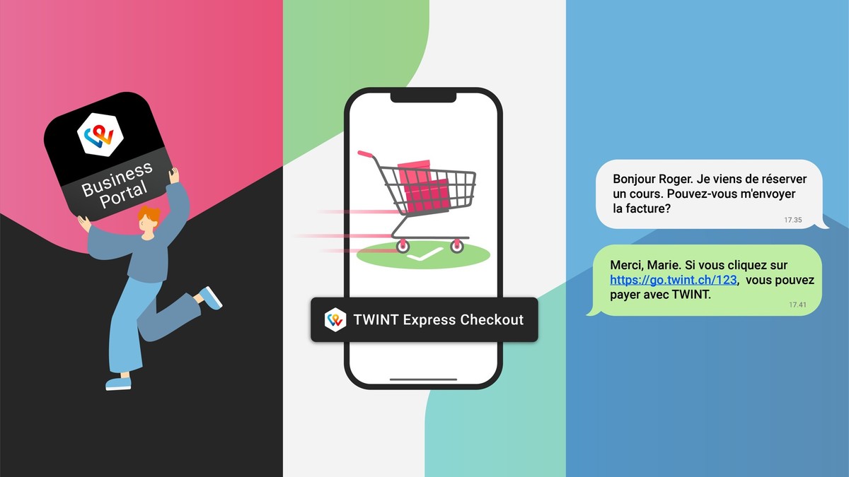 Twint dévoile trois nouveautés : l’application « Business Portal App » pour les commerçants, le « Express Checkout » et le lien de paiement.