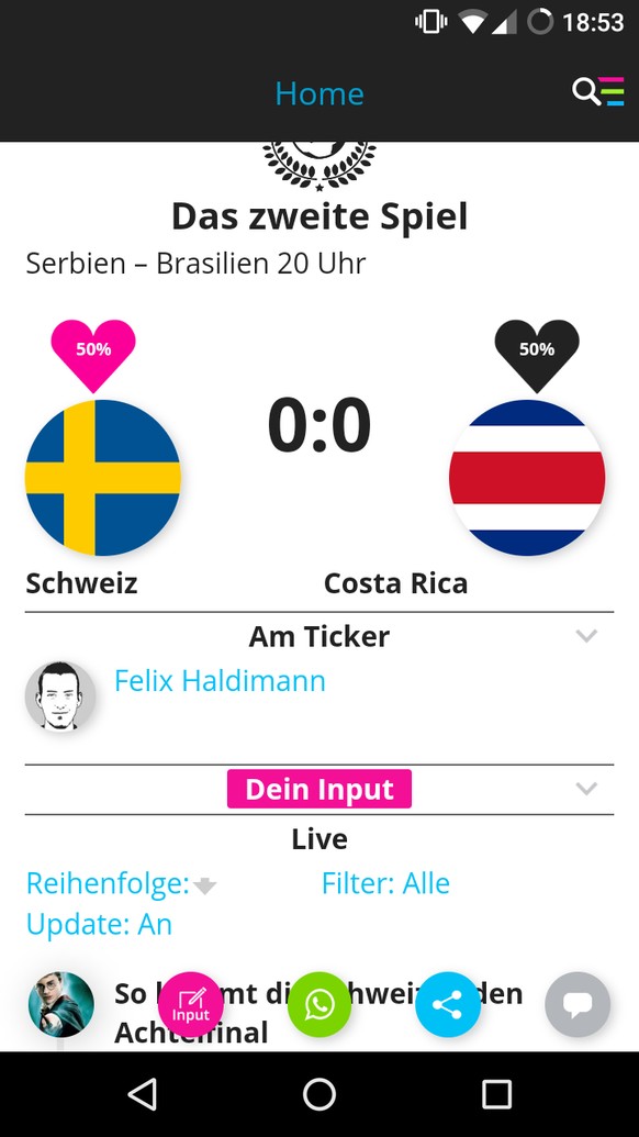 Auf in den Achtelfinal! Die Schweiz mit Embolo und Gavranovic – Zuber fällt aus
Watson Flaggen Fail? 😉