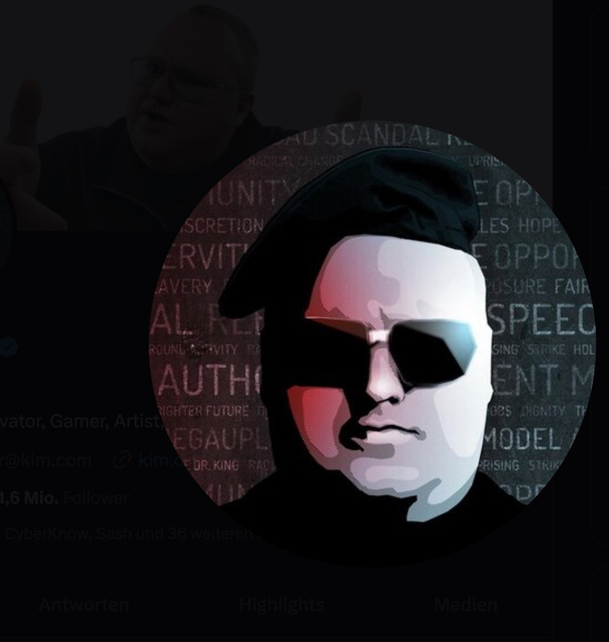 Twitter-Profil von Kim Dotcom.