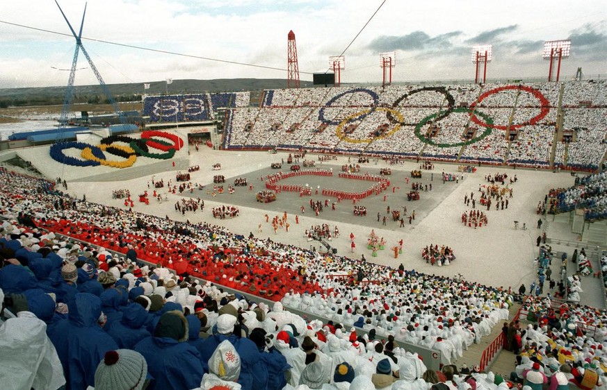 Die Eröffnungsfeier der Olympischen Winterspiele in Calgary 1988.
