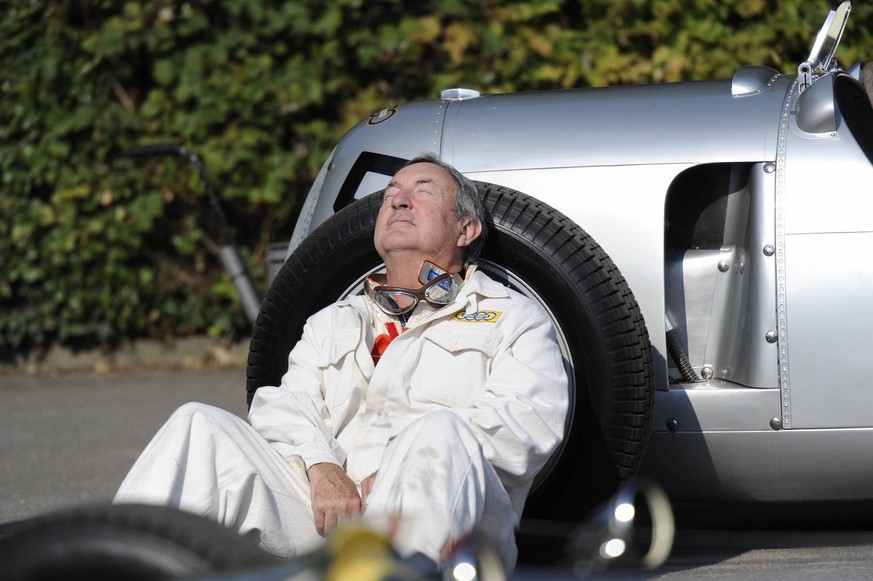 03.07.2011 The Goodwood Festival of Speed, Chichester, England. Nick Mason from Pink Floyd relaxing in the sunshine before driving the 1936 Auto Union 2011 Goodwood Festival of Speed Chichester July 3 ...