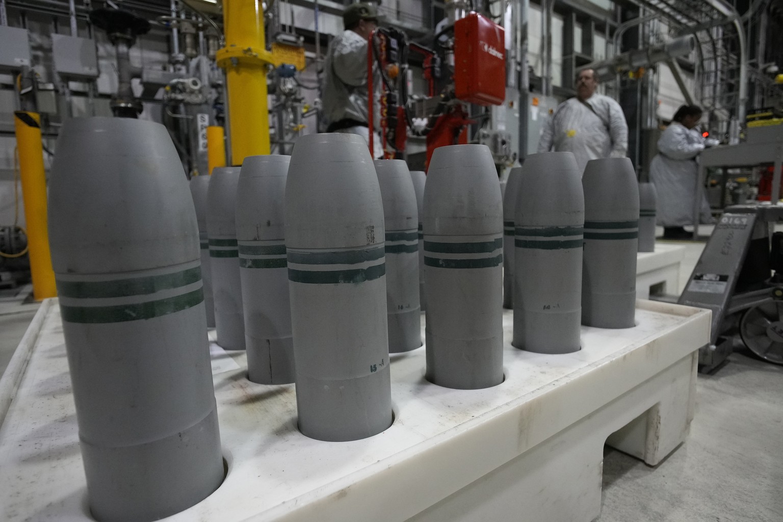 Technicians work to destroy the United States' chemical weapons stockpile at the U.S. Army's Pueblo Chemical Depot on Thursday, June 8, 2023 in Pueblo, Colo.  The Department of Defense and its systems...