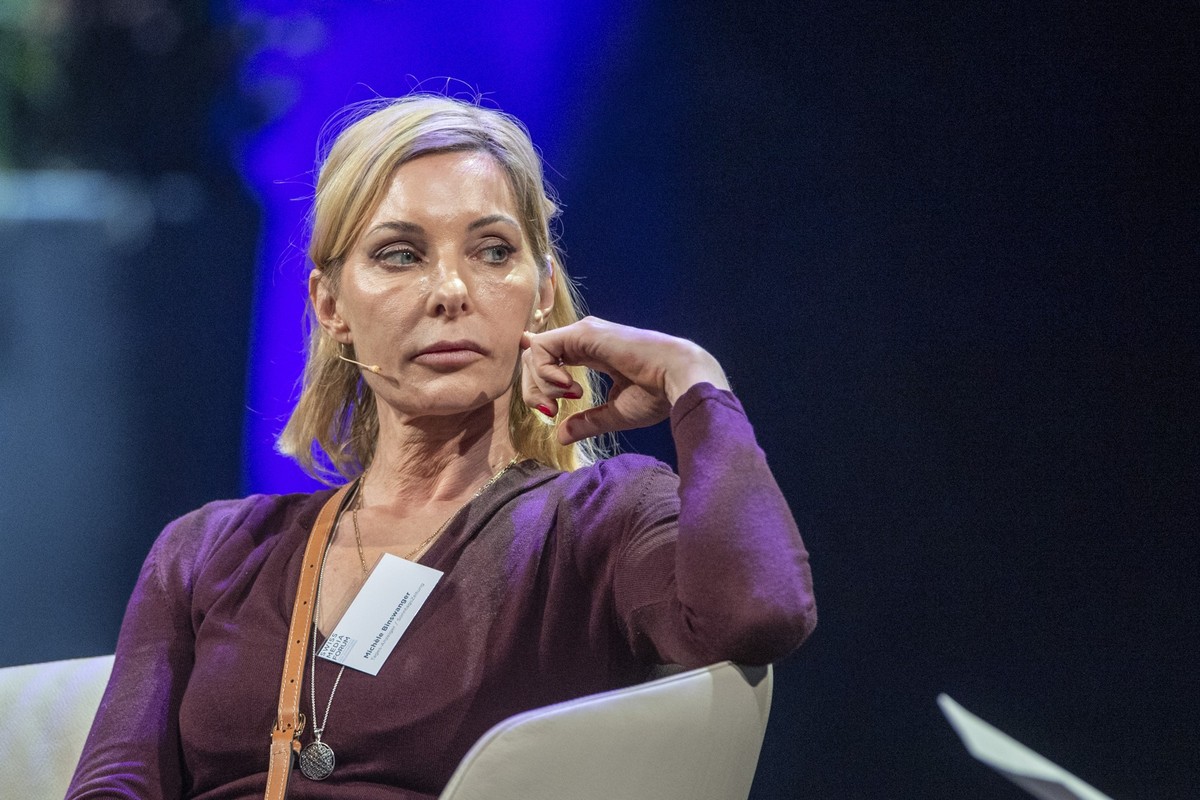 Die Journalistin und Autorin Michele Binswanger von Tamedia anlaesslich des Swiss Media Forum vom Donnerstag, 11. Mai 2023 im KKL in Luzern. (KEYSTONE/Urs Flueeler)