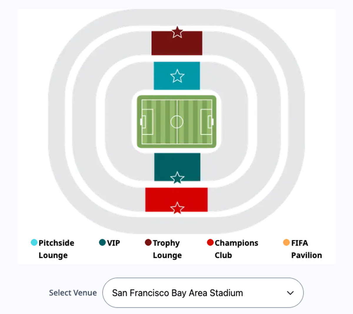 Hier befinden sich die Plätze für Hospitality-Ticket-Inhaber.