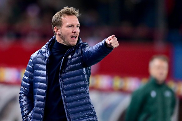 epa10988338 Germany&#039;s head coach Julian Nagelsmann reacts during the international friendly soccer match between Austria and Germany in Vienna, Austria, 21 November 2023. EPA/CHRISTIAN BRUNA