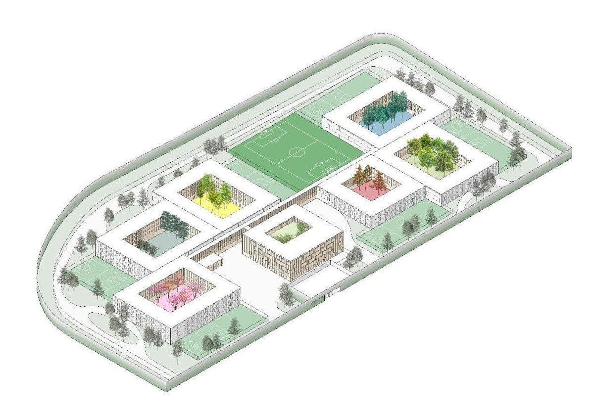Plan de la prison des Grands-Marais.