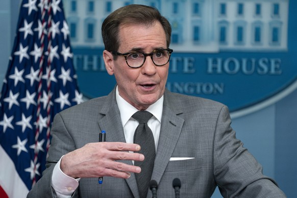 National Security Council spokesman John Kirby speaks during a press briefing at the White House, Monday, Feb. 27, 2023, in Washington. (AP Photo/Evan Vucci)
John Kirby