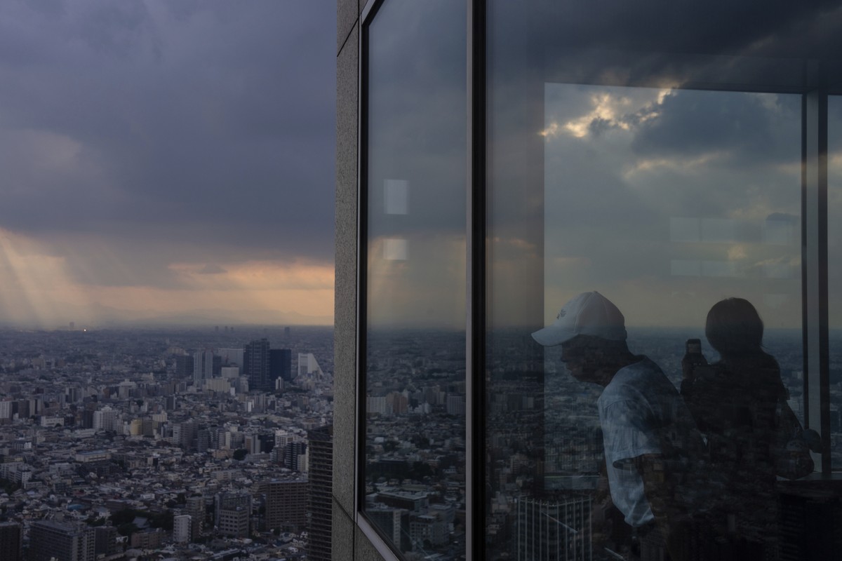 Visitors look at the city from the Tokyo Metropolitan Government observatory in Tokyo, Friday, June 27, 2025. (AP Photo/Louise Delmotte)
Japan Daily Life