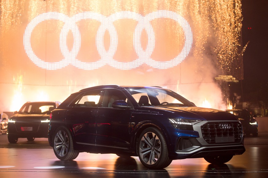 epa06787001 Audi AG&#039;s new Audi Q8 is displayed during the Q8 world premiere at Audi China Brand Summit in Shenzhen, China, 05 June 2018. The Q8 is the successor to the Q7. EPA/STRINGER