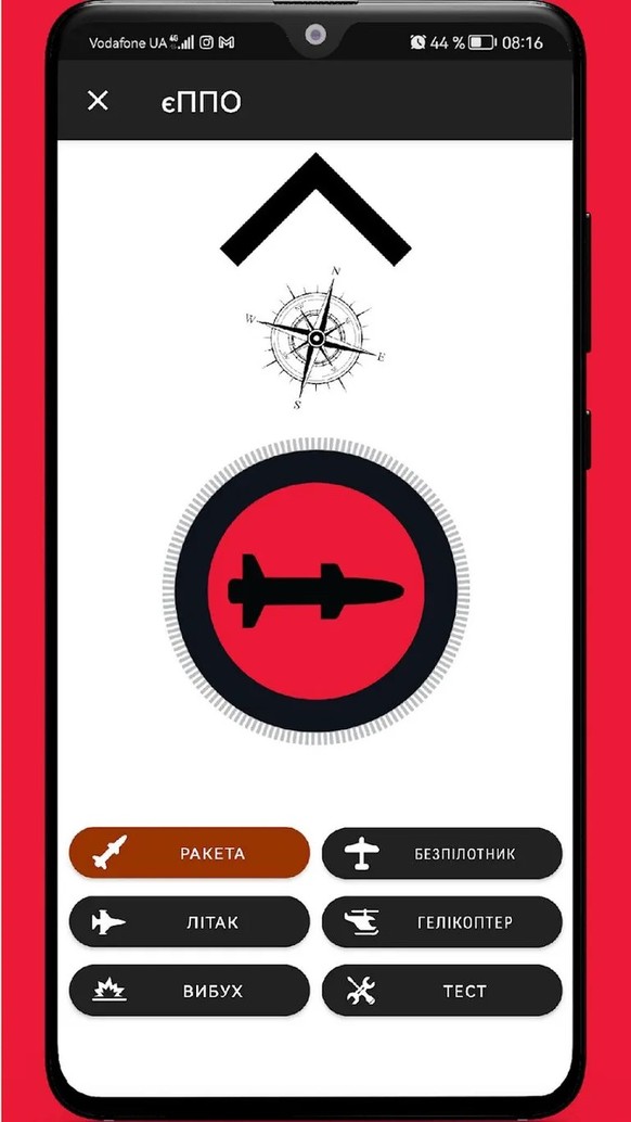 Mit der ePPO-App können ukrainische Bürger anfliegende Raketen melden.