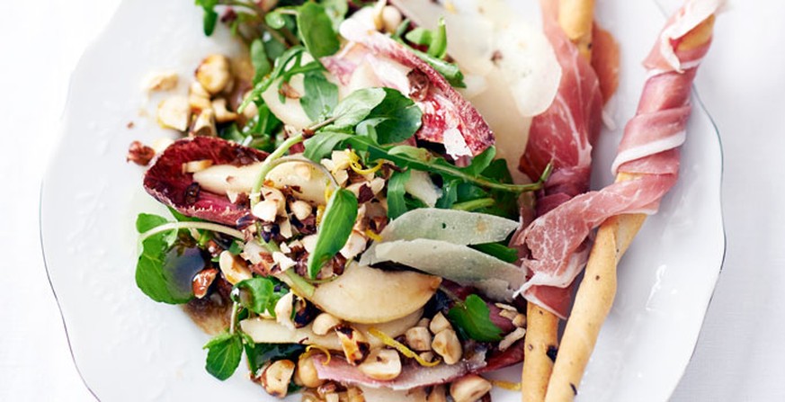 birne salat manchego käse prosciutto crudo rohschinken wintersalat http://www.bbcgoodfood.com/recipes/collection/pear