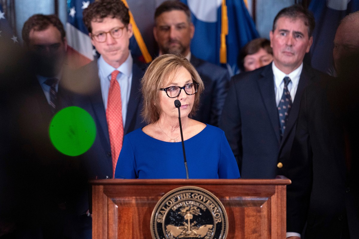 Newly-appointed U.S. interim Senator Darline Graham Nordone speaks to media after being appointed to fill the vacancy created by the passing of her brother, U.S. Sen. Lindsey Graham, at the statehouse ...