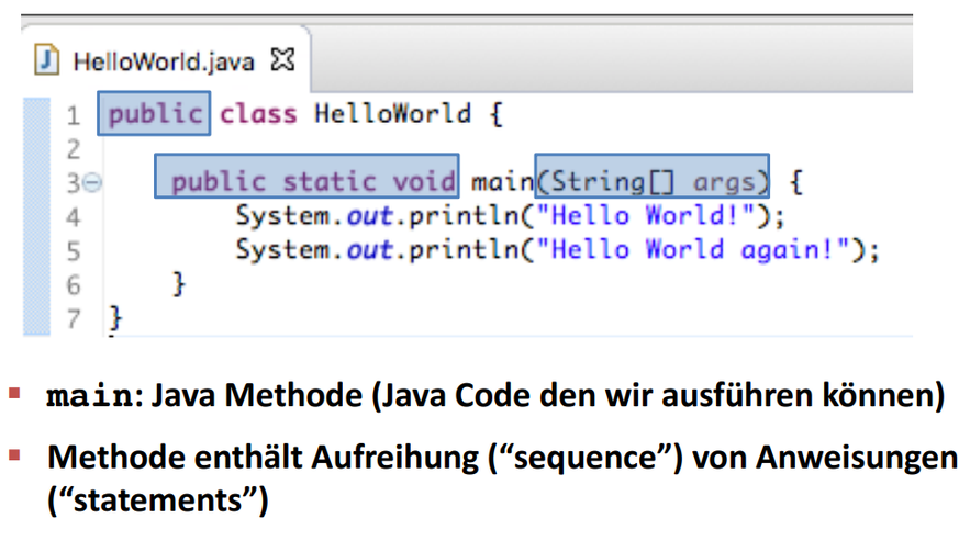 Folie aus der ersten oder zweiten Stunde der Vorlesung «Einführung in die Programmierung» an der ETH.