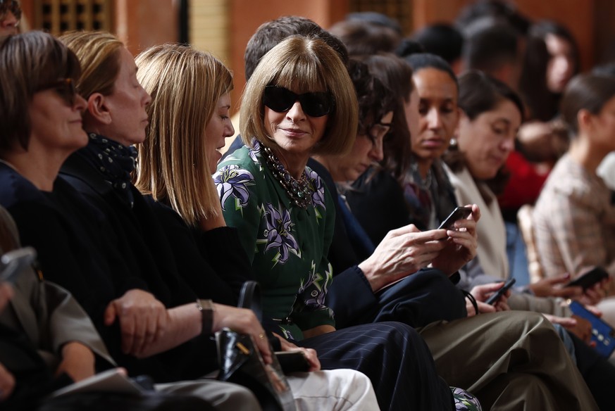 epa07876287 Anna Wintour attends the Women Spring/Summer 2020 collection by Altuzarra fashion house during the Paris Fashion Week, in Paris, France, 28 September 2019. The presentation of the Women&#0 ...