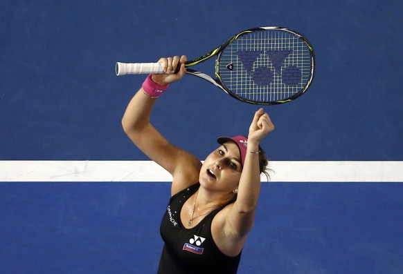 Hartes Stück Arbeit: Bencic feiert nach dem Sieg in drei Sätzen den Einzug in die Achtelfinals.