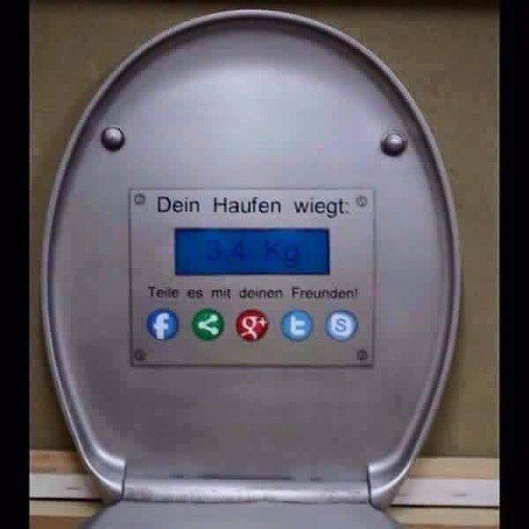 Wenn zwei sich streiten, freut sich ... der Picdump! Jeh!Â 
Weil ich nicht weiss, wieviel ich wirklich gegessen habe, weil ich vom Picdump abgelenkt wurde, habe ich mir diese Toilette zugelegt.