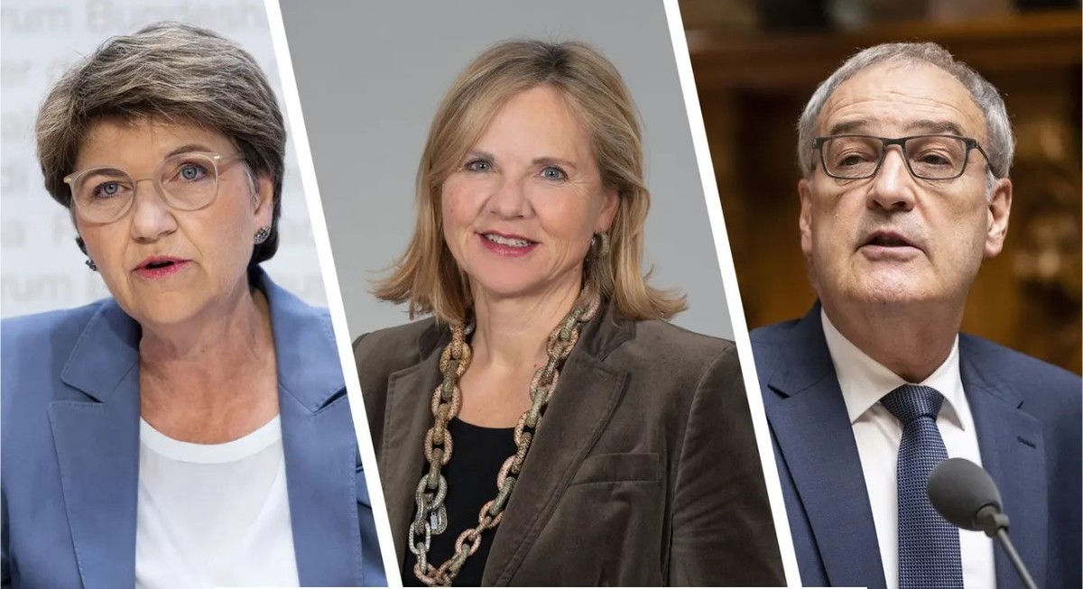 Wer spielte welche Rolle im Panzerdeal? Viola Amherd (links), Brigitte Beck und Guy Parmelin.