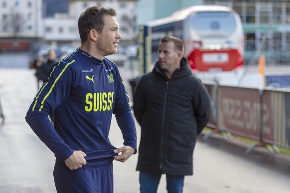 Stephan Lichtsteiner waehrend des Training der Schweizer Fussballnationalmannschaft im Stadion Letzigrund, am Montag, 18. Maerz 2019, in Zuerich.(KEYSTONE/Melanie Duchene)