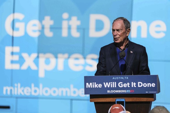 Democratic presidential candidate Michael Bloomberg speaks during his presidential campaign in Austin, Texas, Saturday, Jan. 11, 2020. (Lola Gomez/Austin American-Statesman via AP)
Mike Bloomberg