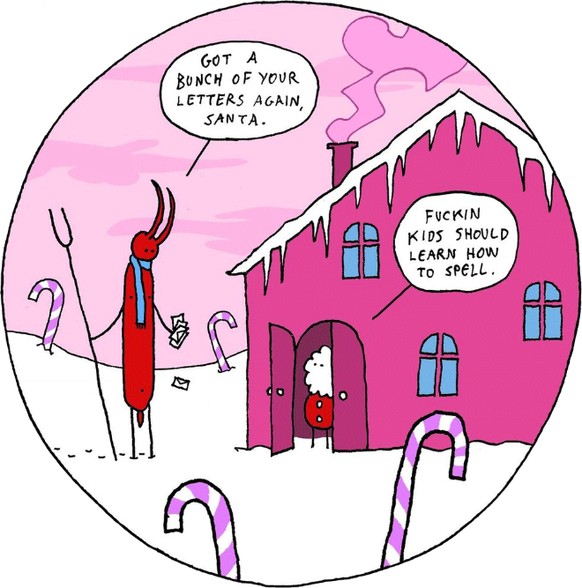 isländische Karikaturist Hugleikur Dagsson Weihnachts Comics