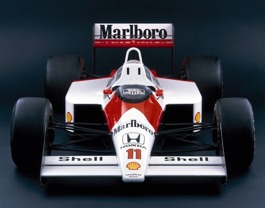 RECORD DATE NOT SHOWN 1988 McLaren Honda MP4/4.  This car was driven to first and second place by world champions Ayrton Senna and Alain Prost.  From 1983-1988 1.5 liter turbocharged and exhaust driven...