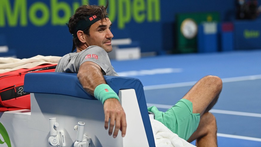 Qatar Exxon Mobil Open 2021 Roger Federer , Switzerland *** Qatar Exxon Mobil Open 2021 Roger Federer , Switzerland