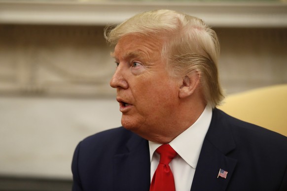 President Donald Trump speaks during a meeting with Greek Prime Minister Kyriakos Mitsotakis in the Oval Office of the White House, Tuesday, Jan. 7, 2020, in Washington. (AP Photo/Alex Brandon)
Donald ...