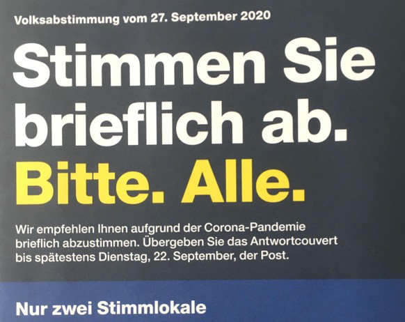 Diesen Hinweis fand sich in den Stimmunterlagen der Zürcherinnen und Züricher. 