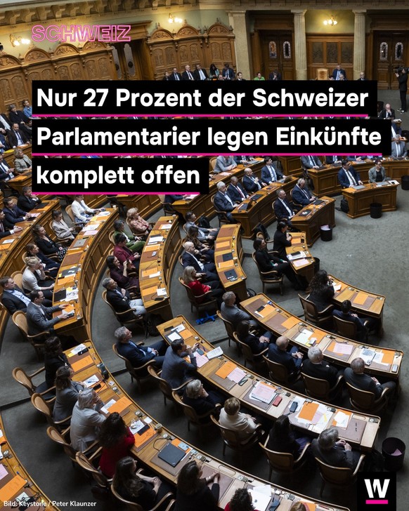 <p>Nur 27 Prozent der Parlamentarier:innen legen ihre Einkünfte komplett offen.</p>