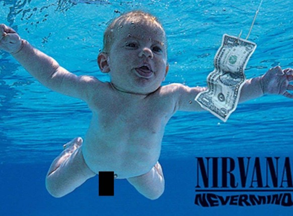 Das legendäre Albumcover der «Nevermind»-Platte (hier zensiert).