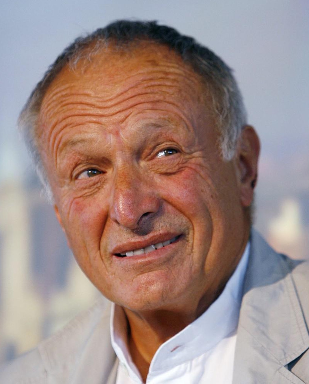 Architect Lord Richard Rogers talks to the press before unveiling of conceptual designs for the three World Trade Center office towers that will be built along the eastern portion of the site, on Sept ...