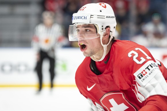 Switzerland&#039;s Kevin Fiala during the game between Switzerland and Italy, at the IIHF 2019 World Ice Hockey Championships, at the Ondrej Nepela Arena in Bratislava, Slovakia, on Saturday, May 11,  ...