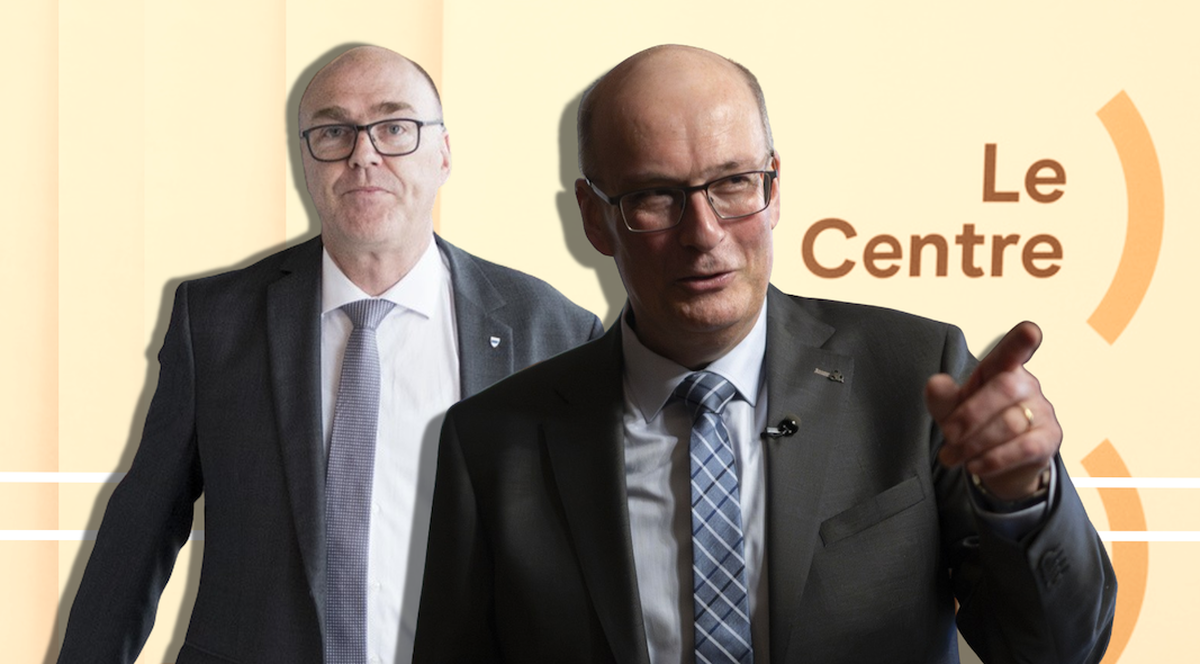 Deux candidats du Centre pour la succession du siège de Viola Amherd au Conseil fédéral: Markus Ritter et Martin Pfister.
