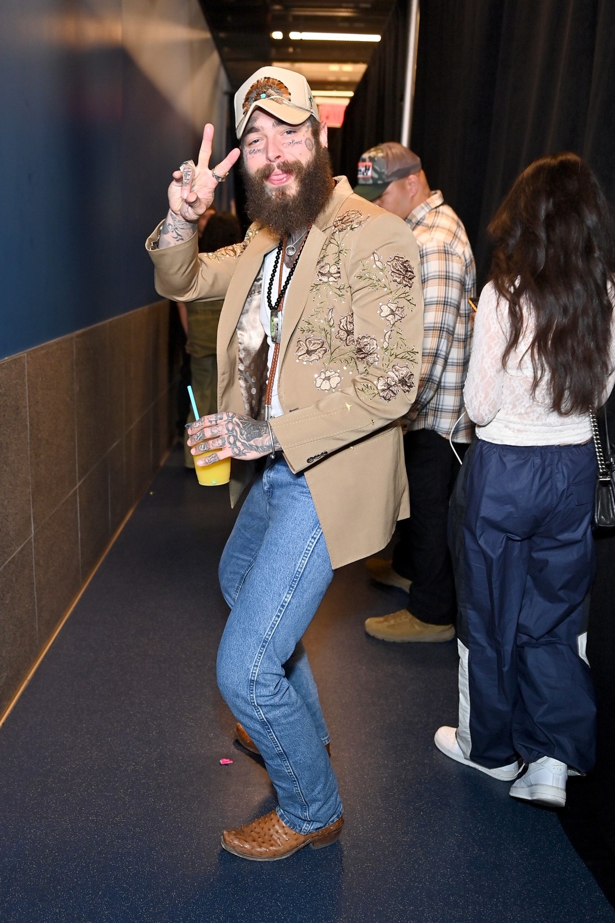 ELMONT, NEW YORK - SEPTEMBER 11: Post Malone attends the 2024 MTV Video Music Awards at UBS Arena on September 11, 2024 in Elmont, New York. (Photo by Roy Rochlin/Getty Images for MTV)