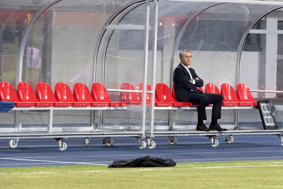 ABD0166_20190813 - PASCHING - OESTERREICH: Trainer Marcel Koller (FC Basel 1893) am Dienstag, 13. August 2019, waehrend dem Qualifikations Rueckspiels, 3. Runde der UEFA Champions League zwischen LASK ...