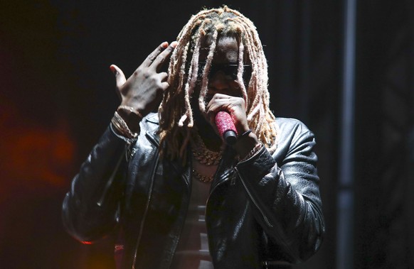 Musician Young Thug performs at the 2021 Governors Ball music festival at Citi Field on Sunday, Sept. 26, 2021, in New York. (Photo by Andy Kropa/Invision/AP)
Young Thug