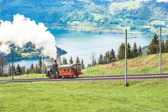 Altertümliche Fahrzeuge Rauszeit Schweiz Zahnradbahn Rigi Lok 7