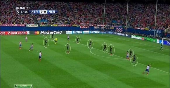 Dieses Bild verdeutlicht die defensive Taktik der «Blues».