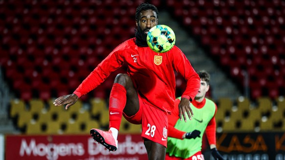 FC Nordsjaelland v AGF, 3F Superliga, Farum, Denmark Farum, Denmark. 29th, November 2020. Johan Djourou 28 of FC Nordsjaelland seen during warmup before the 3F Superliga match between FC Nordsjaelland ...