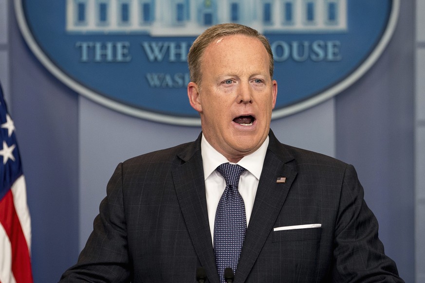 White House press secretary Sean Spicer speaks during the daily press briefing at the White House in Washington, Tuesday, May 30, 2017. (AP Photo/Andrew Harnik)