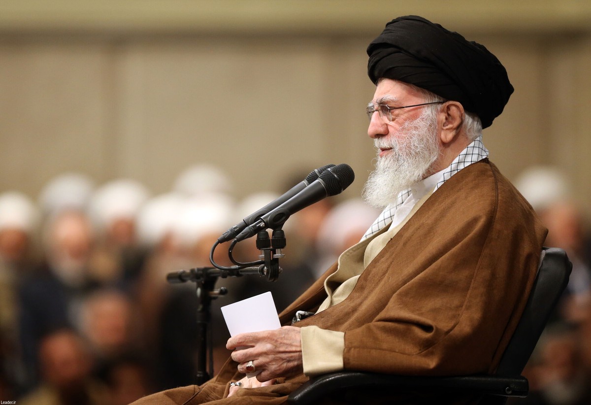 epa11770271 A handout photo made available by the Iranian supreme leader's office shows Ayatollah Ali Khamenei speaking during a meeting in Tehran, Iran, 11 December 2024. Khamenei said on social ...
