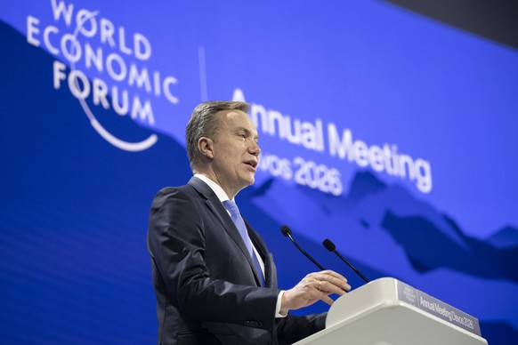 Børge Brende, President and CEO, World Economic Forum, Switzerland speaks in the Congress Hall at the 56th annual meeting of the World Economic Forum, WEF, in Davos, Switzerland, Tuesday, January 20,  ...