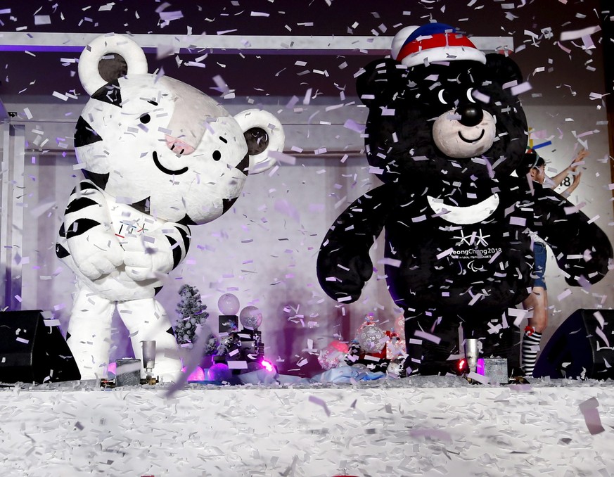 Wir sind Soohorang und Bandabi, die Maskottchen der Winterspiele 2018