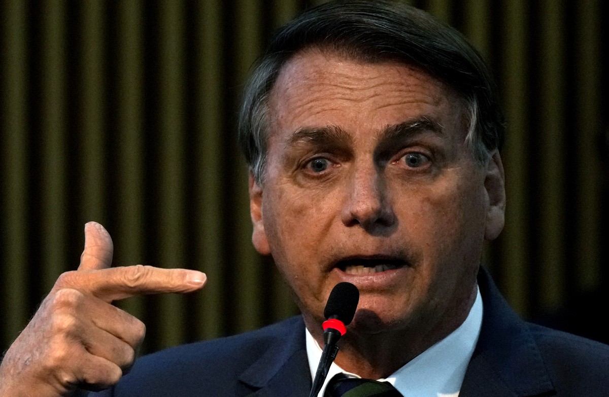 Brazil's President Jair Bolsonaro speaks during a ceremony at the Ministry of Citizenship, in Brasilia, Brazil, Monday, Aug. 2, 2021. Bolsonaro once again mentioned in his speech the existence of ...