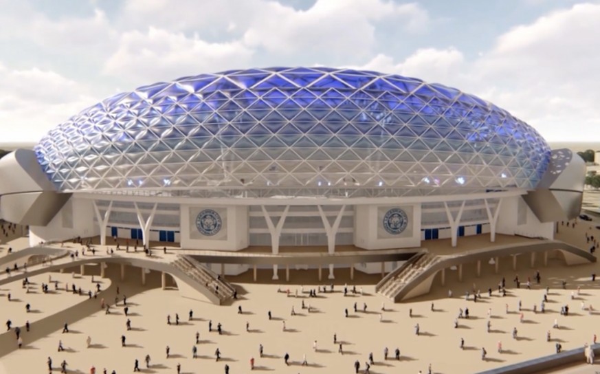 Futuristisch: Die geplante Osttribüne des King-Power-Stadions.