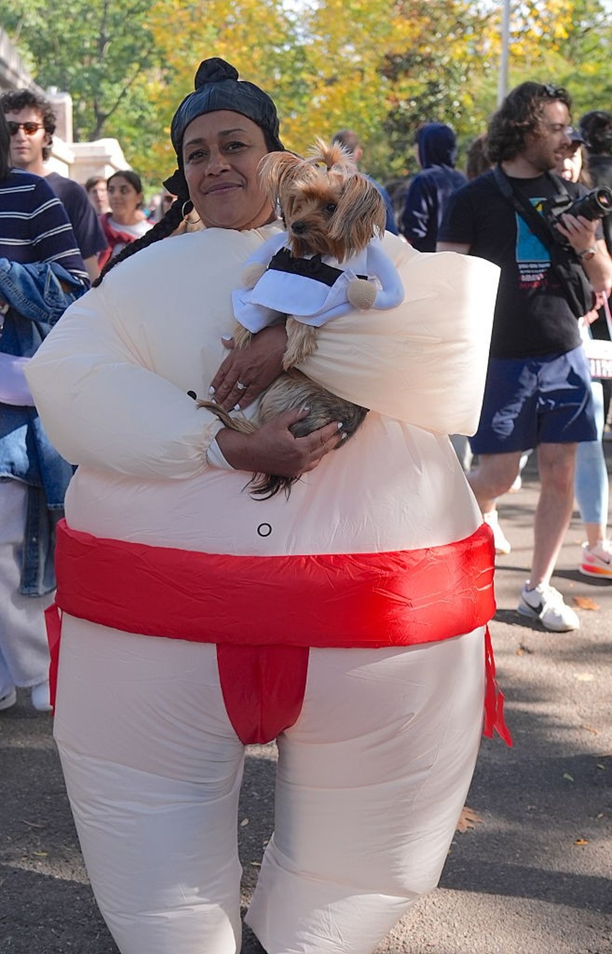 NEW YORK, UNITED STATES - OCTOBER 19: Dog owners in New York City are participating in the Tompkins Square Halloween Dog Parade, dressing their furry friends in colorful costumes on Sunday, October 19 ...