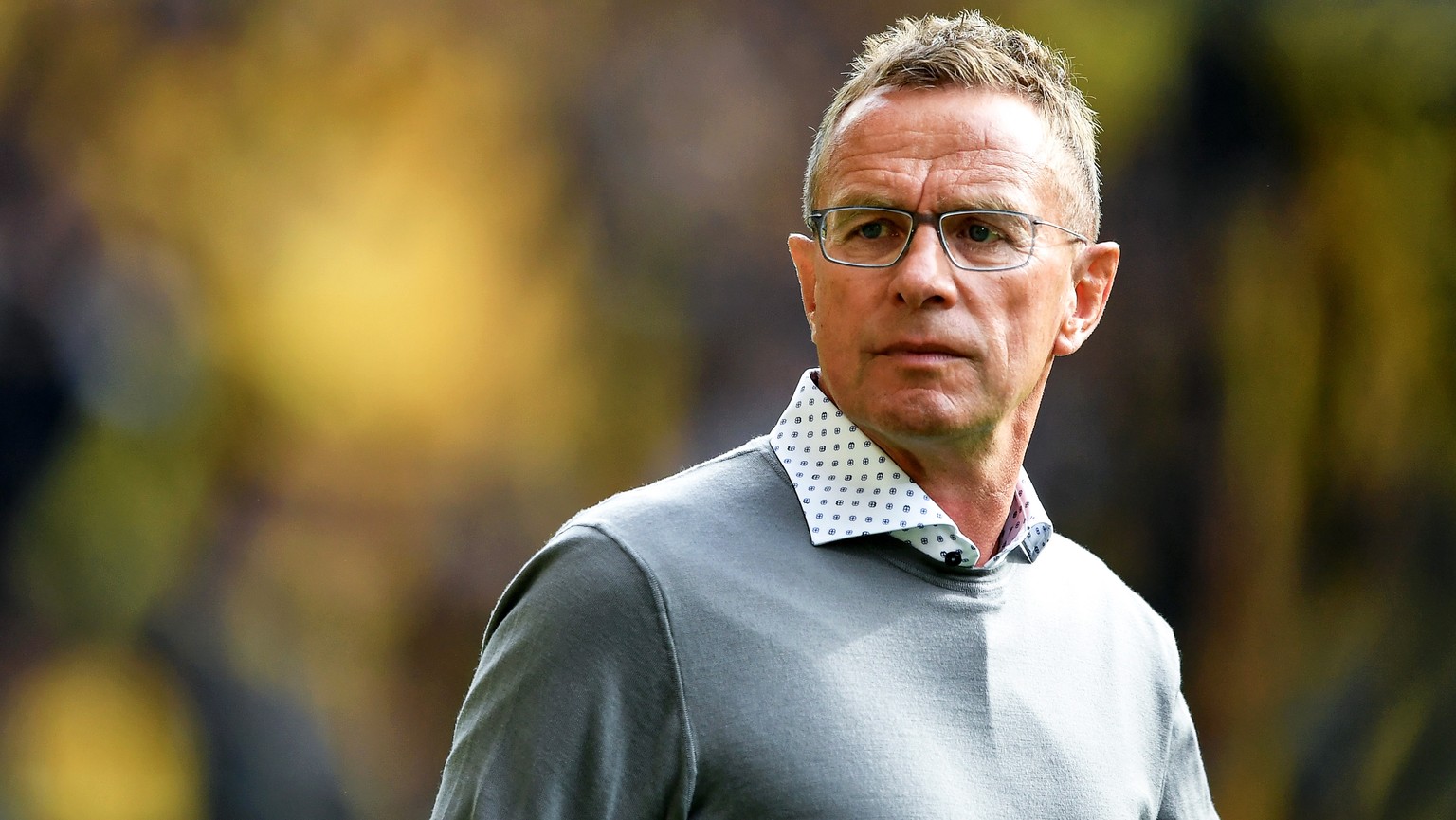 epa06974814 Leipzig&#039;s head coach Ralf Rangnick prior to the German Bundesliga soccer match between Borussia Dortmund and RB Leipzig in Dortmund, Germany, 26 August 2018. EPA/SASCHA STEINBACH COND ...